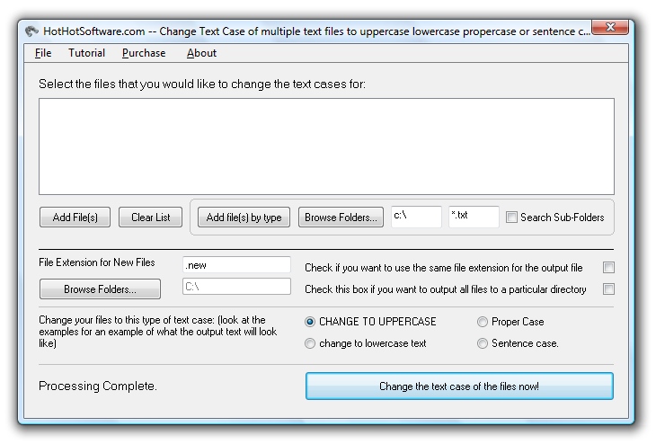 Logo Change Text Case of multiple text files to upperca 9.0