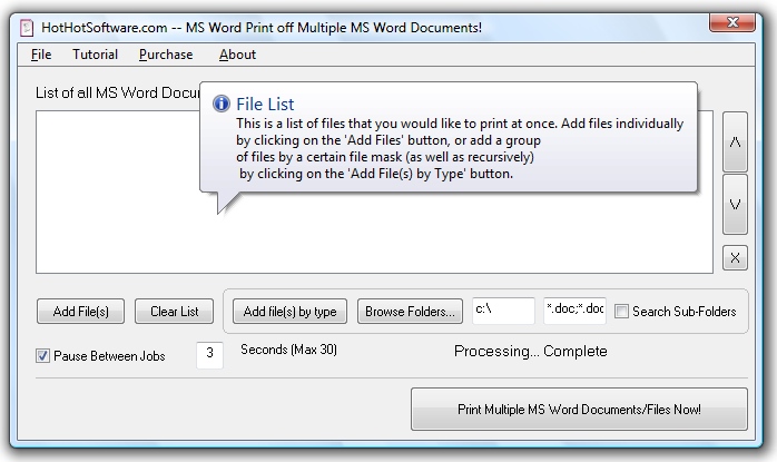 Logo Print multiple word documents and ms word files 9.0