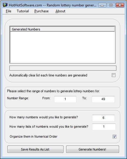 Universal Lottery Numbers Combinations Generator Software.