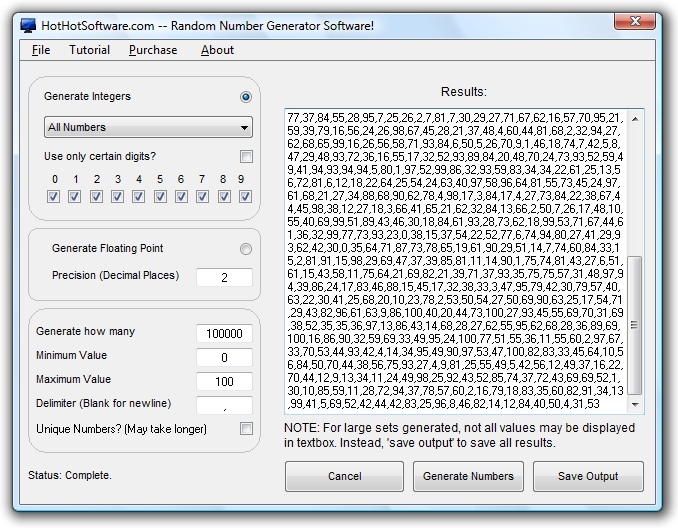 Download Random Number Generator - Creates random number sequences of rando...