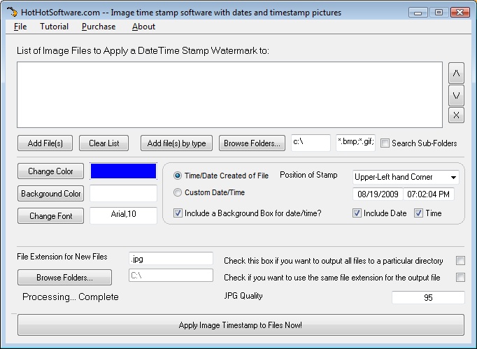 Logo Image time stamp software with dates and timestamp 9.0