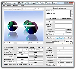 Click for a larger image of the 3D Flash Menu Builder with Special Text Effects and Flash Intro Designer software!