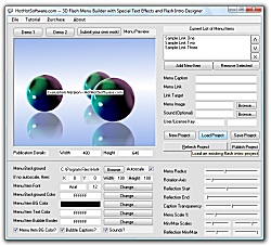 Screenshot of Get 3D Flash Menu Builder with Special Text Effects and Flash Intro Designer Software