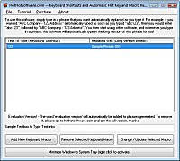 Click for a larger image of the Keyboard Shortcuts and Automatic Hot Key and Macro Recorder software!