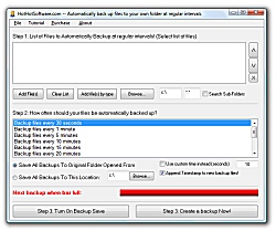 Click for a larger image of the Automatically back up files to your own folder at regular intervals software!