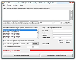 Click for a larger image of the Automatic FTP Upload Software To Upload Multiple Files at Regular Intervals software!