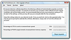 Click for a larger image of the Z Brain Upgrade software to upgrade your brain capacity and speed using your computer software!