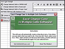 Screenshot of Get Excel change case in multiple cells to uppercase, lowercase or proper case