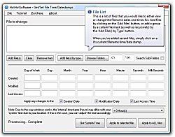 Click for a larger image of the Change file date time software to change the filename timestamp software!