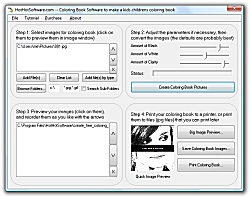 Click for a larger image of the Coloring Book Software to make a kids childrens coloring book software!