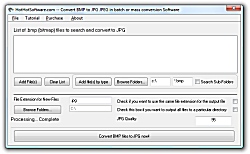 Click for a larger image of the Convert BMP to JPG JPEG in batch or mass conversion software!