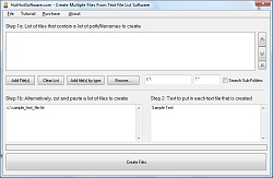 Screenshot of Get Create Multiple Files From Text File List Software 9.0