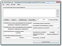 Screenshot of Get Extract Data and Text from Multiple Text and HTML Files Software