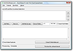 Screenshot of Get Excel Extract E-mails from Excel Spreadsheets