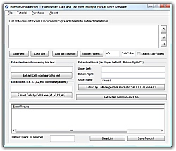 Click for a larger image of the Excel Extract Data and Text from Multiple Files at Once software!