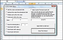 Screenshot of Get Excel Math to multiple cells with formulas, adding, subtracting, multiplying, dividing and rounding functions Software