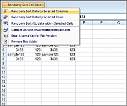 Click for a larger image of the Excel Random Sort Order to randomly sort lists sequences cell ranges sort data and multiple rows and columns Software! software!