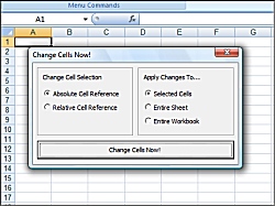 Screenshot of Get Excel Change Absolute References to Relative References and relative to absolute in multiple cells Software 9.0