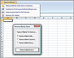 Click for a larger image of the Excel Remove and Delete Blank Rows, Blank Columns or Blank Cells software!
