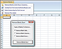 Screenshot of Get Excel Remove and Delete Blank Rows, Blank Columns or Blank Cells Software