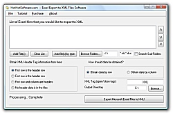 Screenshot of Get Excel Export to XML Files