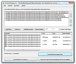 Screenshot of Get Extract Meta Data and Meta-Information from Multiple Files at Once 9.0