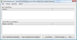 Click for a larger image of the Get and Print File Directory List of file contents from multiple directories software!