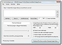 Click for a larger image of the JPG JPEG Image File Size Reducer and Batch Image Resizer software!