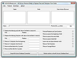 Click for a larger image of the MS Access Remove Delete or Replace Text and Characters From Fields software!
