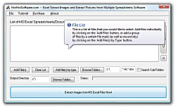 Click for a larger image of the Excel Extract Images and Extract Pictures from Multiple Spreadsheets software!