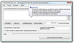 Click for a larger image of the Excel Import CSV Files into MS Excel software!