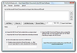 Screenshot of Get Excel Import Word Documents into MS Excel