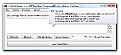 Click for a larger image of the MS Word Insert Images and Pictures all at once software!