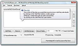 Click for a larger image of the Print multiple word documents and ms word files software!