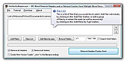 Screenshot of Get MS Word Remove Headers and Remove Footers from Multiple Word Documents 9.0