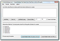 Screenshot of Get Make Multiple File Folders creator using Text Files or a file list 9.0