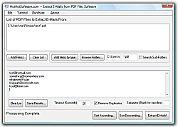 Screenshot of Get Extract Email PDF File Software to get emails from Multiple PDF Documents Software! 9.0