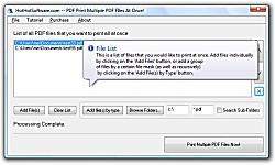 Click for a larger image of the PDF Print Multiple PDF Files at once software!