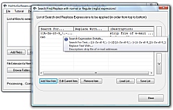 Screenshot of Get Find and replace text in files software, including html files 9.0