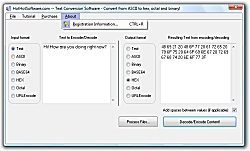 Screenshot of Get Text to hex text conversion, Text to binary, Text to octal, hex to text, base64, urlencoding/decoding and binary to text text conversion software Software! 9.0