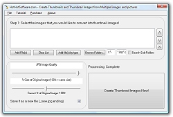 Click for a larger image of the Create Thumbnails and Thumbnail Images from Multiple Images and pictures software!