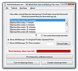 Screenshot of Get MS Word Auto Save and Backup Files Automatically 9.0